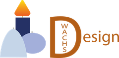 Ein Logo für Wachs Design mit einer Kerze in der Mitte