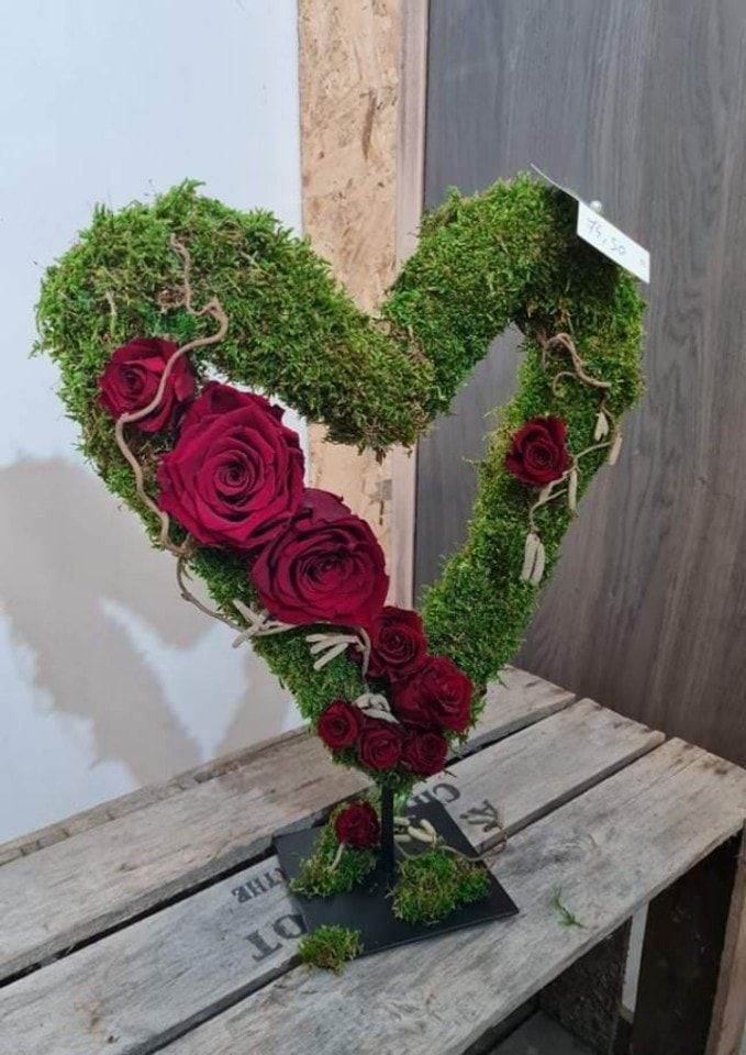Roses éternelles en forme de coeur