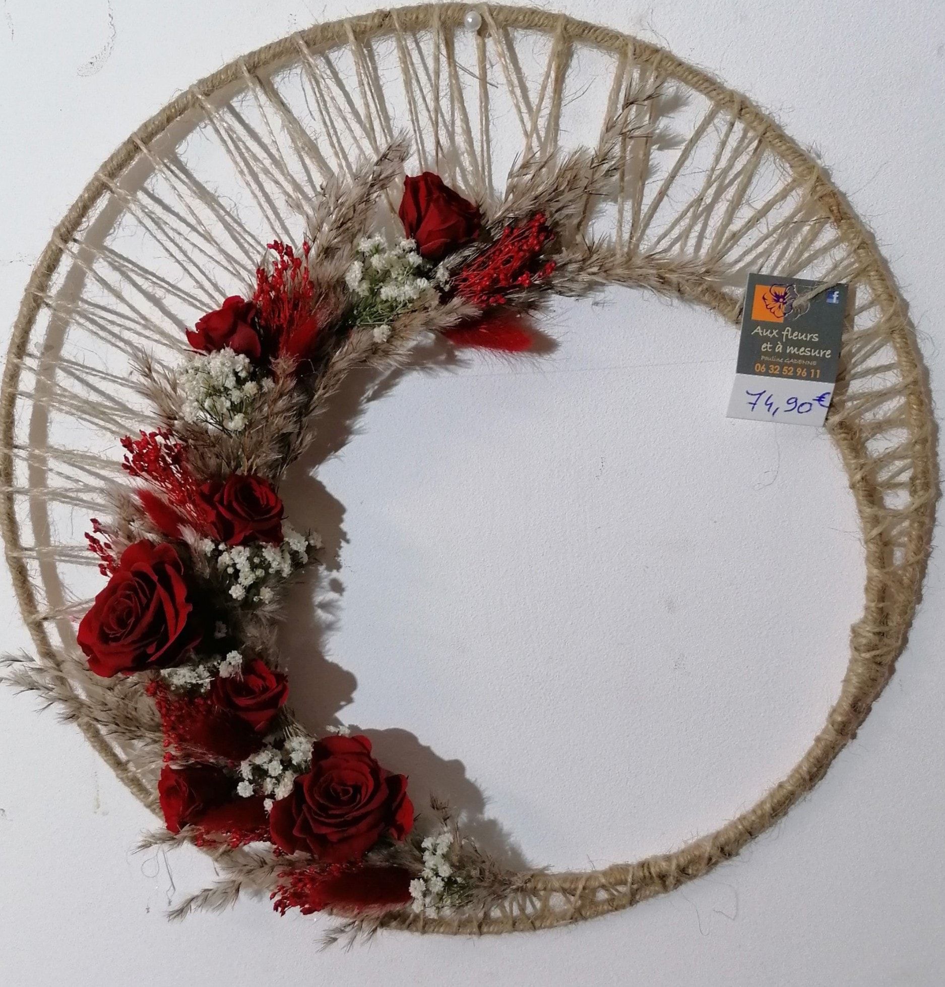 Couronne de fleurs séchées