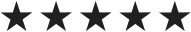 Cinco estrellas negras seguidas, lo que indica una calificación alta o una reseña excelente.