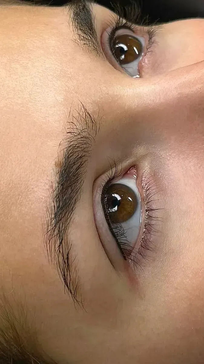 Un primer plano del ojo de una mujer con rímel.