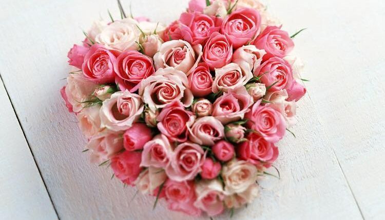 Composition romantique de fleurs roses