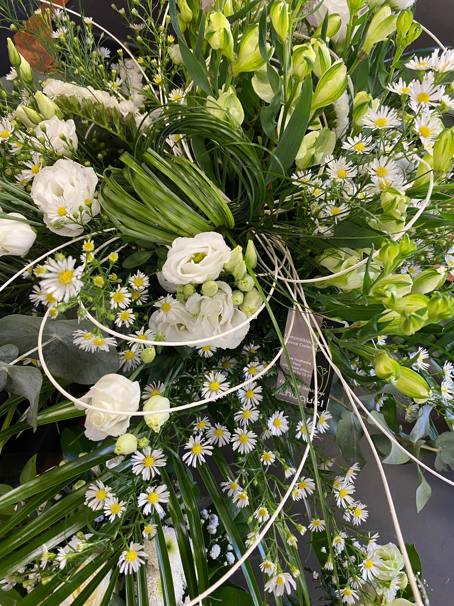Bouquet de fleurs à dominante verte