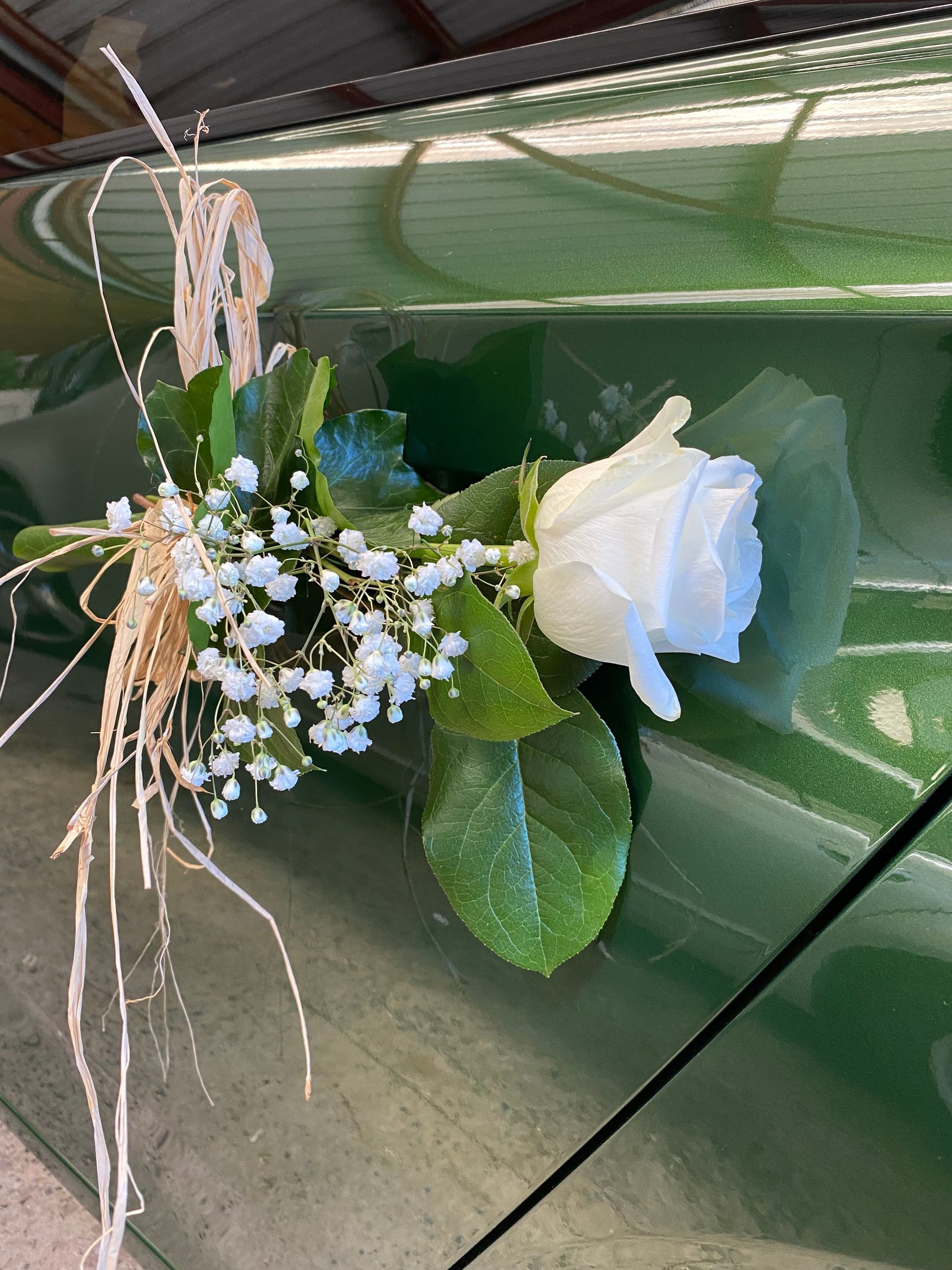 Rose avec de la paille