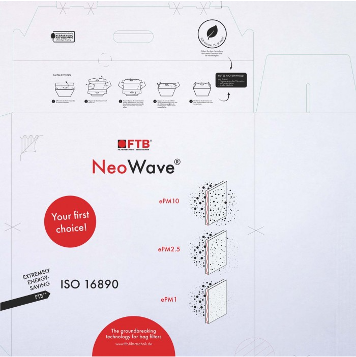 Verpackungsdesign Infografik Filtertechnik