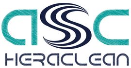 Un logotipo azul y rojo para asc heraclean sl