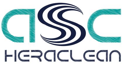 Un logotipo azul y rojo para asc heraclean sl