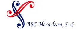 Un logotipo azul y rojo para asc heraclean sl