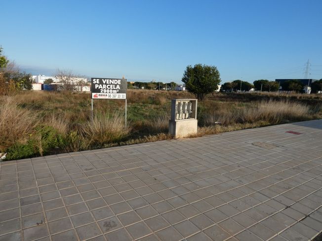 Un cartel en medio de un campo que dice se vende parcela