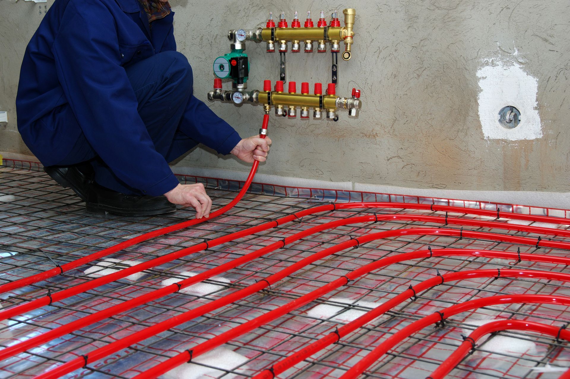 Installation de plancher chauffant