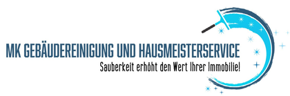 A logo for a company called mk gebäudereinigung und hausmeisterservice