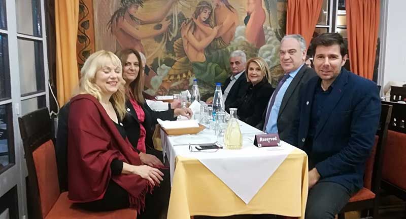 Η Υφυπουργός Εργασίας και Κοινωνικών Υποθέσεων Δόμνα Μιχαηλίδου στην κοπή πίτας του ΠΑΣΙΠΣ