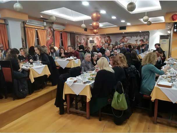 Η Υφυπουργός Εργασίας και Κοινωνικών Υποθέσεων Δόμνα Μιχαηλίδου στην κοπή πίτας του ΠΑΣΙΠΣ