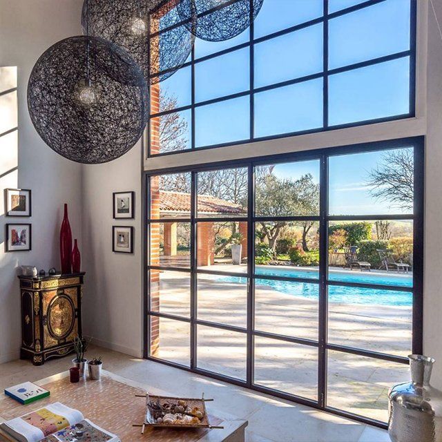 Immense verrière dans maison d'architecte