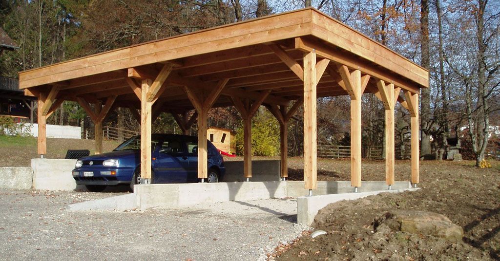 Betonfundamente für Carport und Kieskoffer - Hadorn Gartenbau