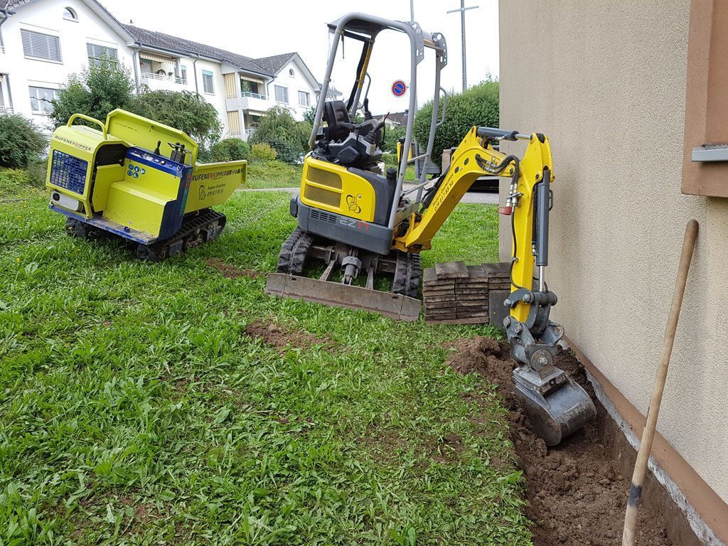 Aushuf für Fasadensanierung - Hadorn Gartenbau