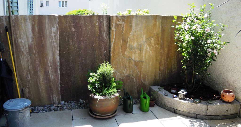 Sichtschutzplatten mit Eibenbepflanzung - Hadorn Gartenbau