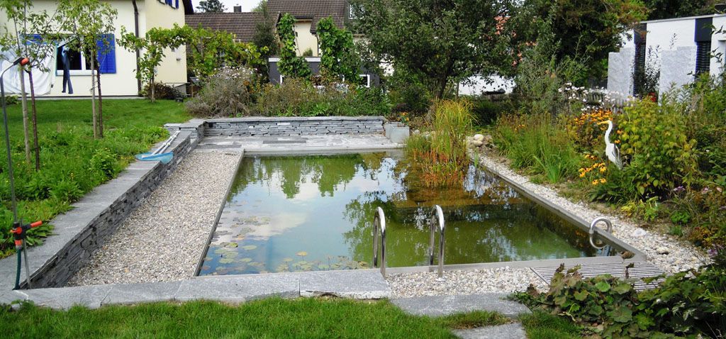 Teich mit Maggia Mauern und Steingarten - Hadorn Gartenbau
