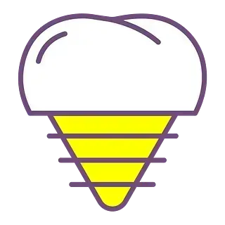 Icono de cono de helado suave morado y amarillo