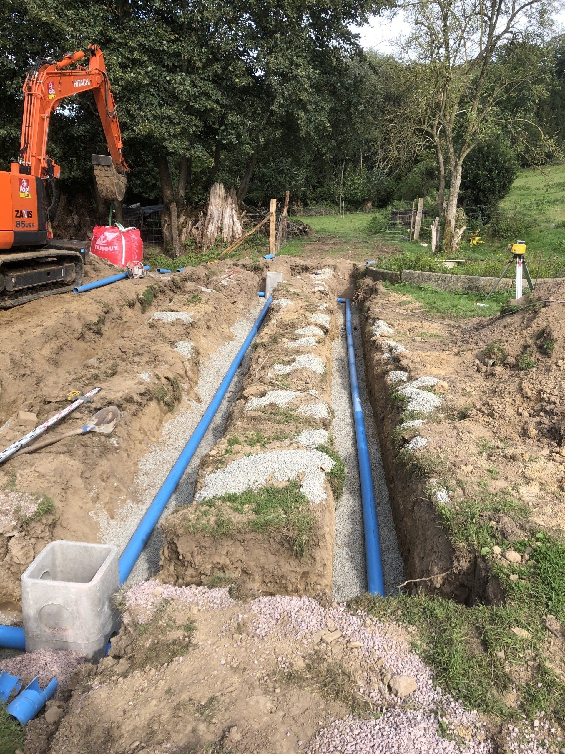 Création d'un réseau d'assainissement individuel