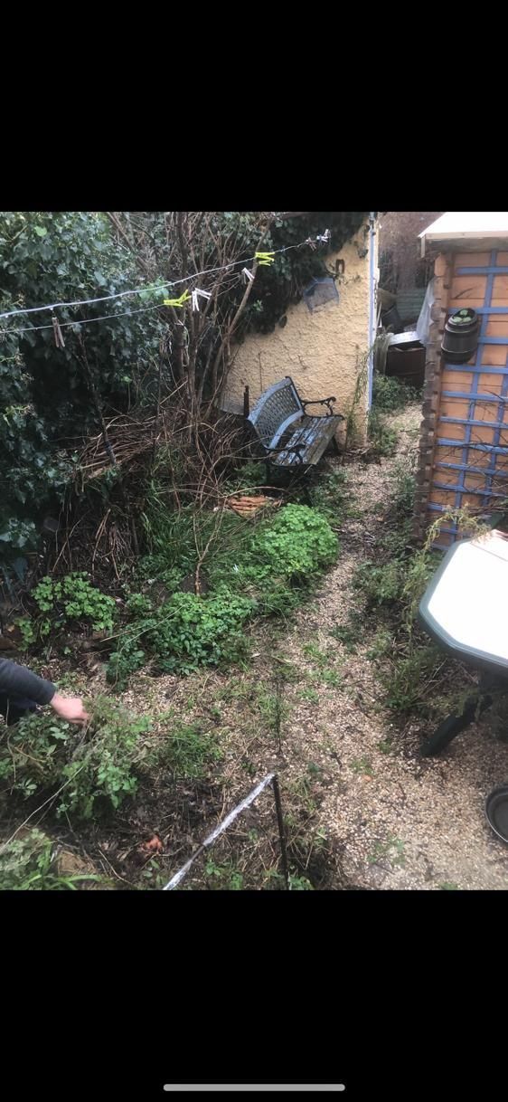 Entretien d'un jardin encombré