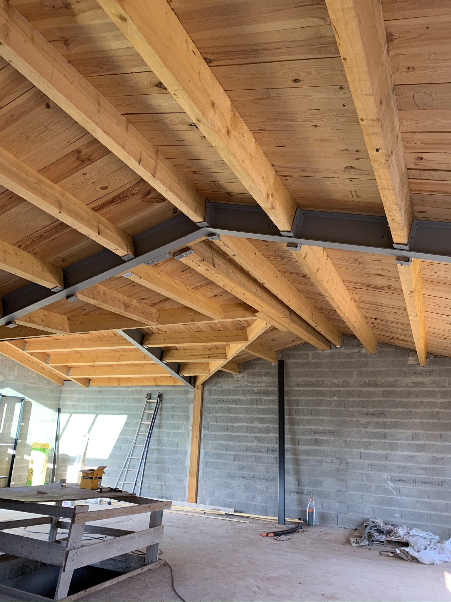 Chantier de charpente neuve sur mesure