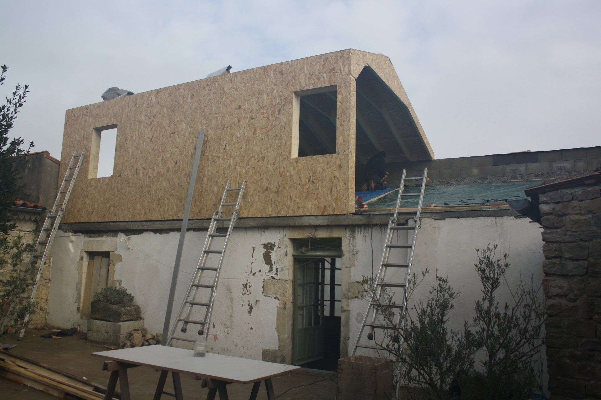 Surélévation d'une maison en bois
