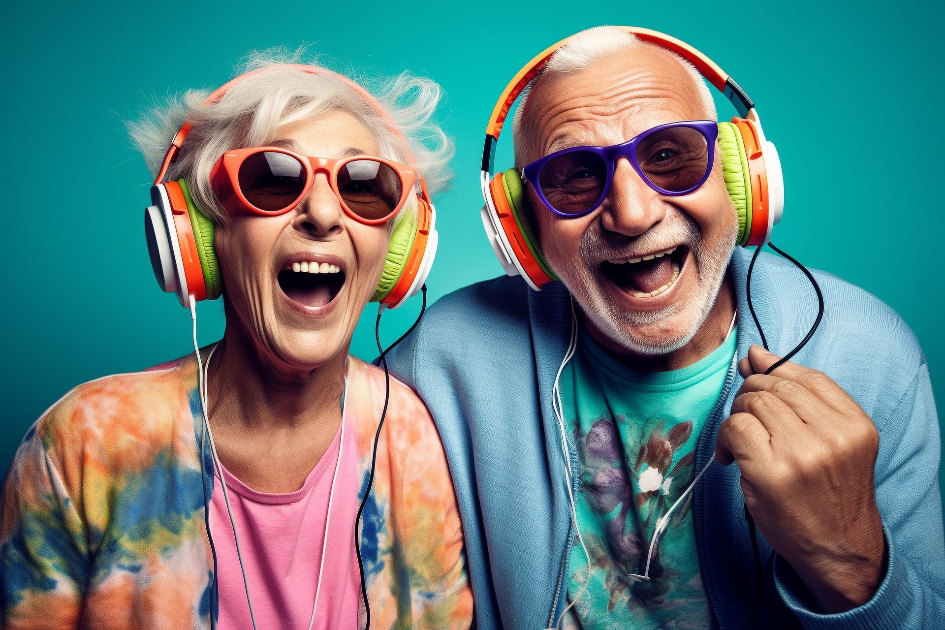 Un homme et une femme portant des lunettes de soleil sourient