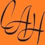 La letra h está escrita en negro sobre un fondo naranja.