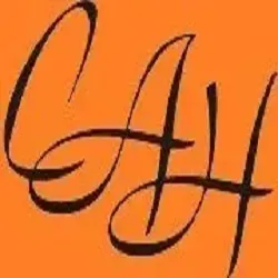 La letra h está escrita en negro sobre un fondo naranja.