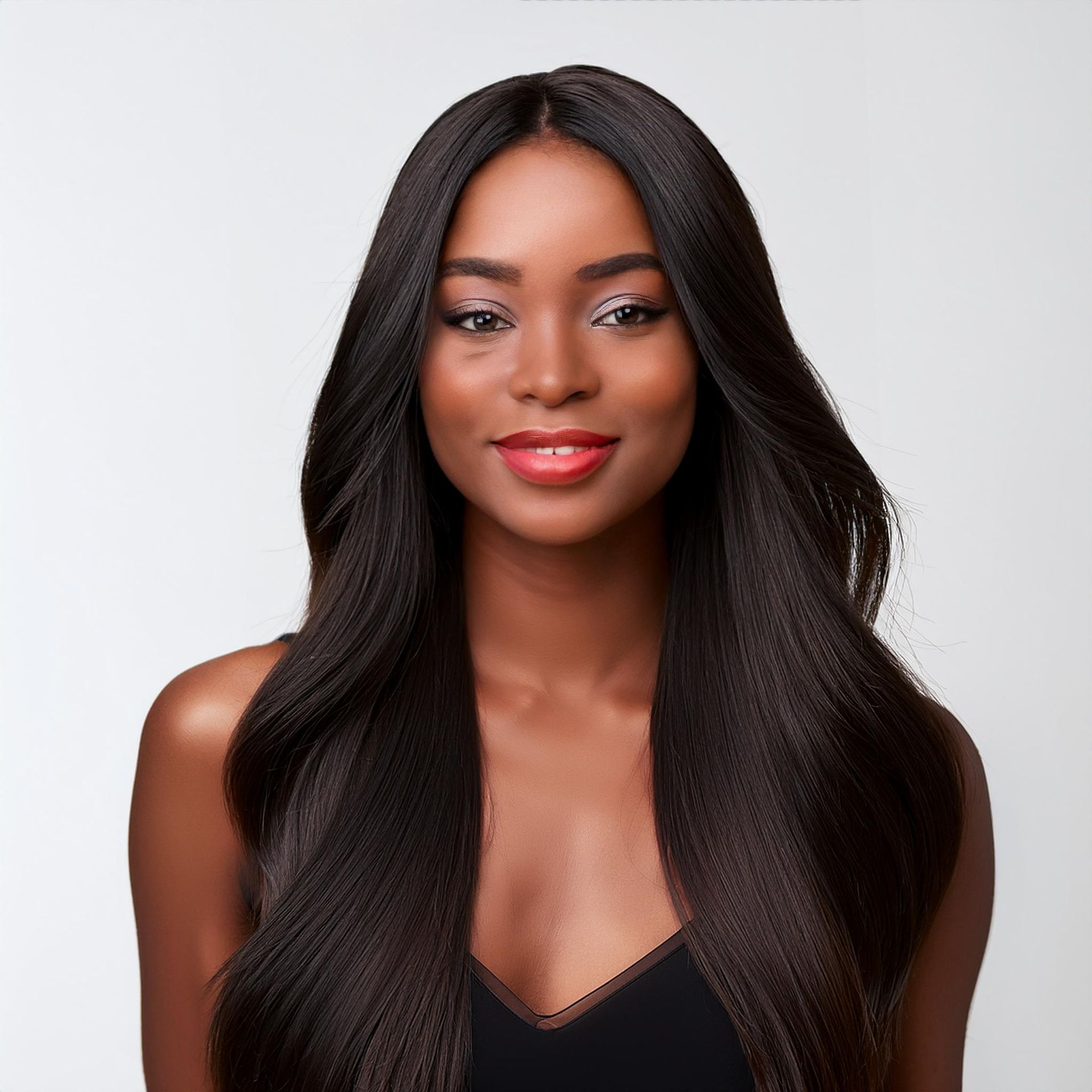Femme aux cheveux lisses
