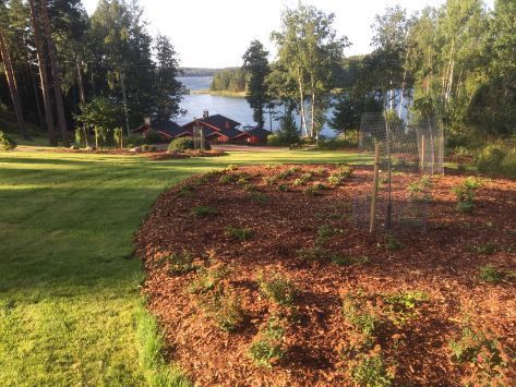 Vapaa-ajan asunnon tyylikkäästi suunniteltu piha