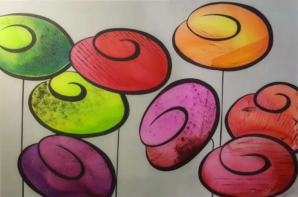 Handgefertigtes Bild aus Glas