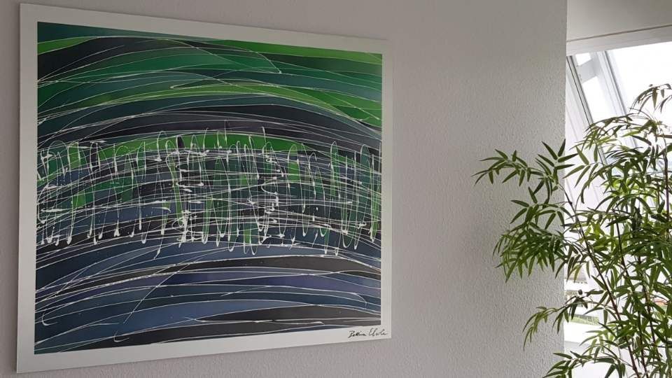 Handgefertigtes Bild aus Glas