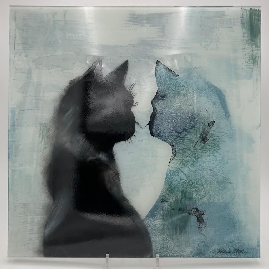 Glaskunstwerk "Katzeimspiegel"