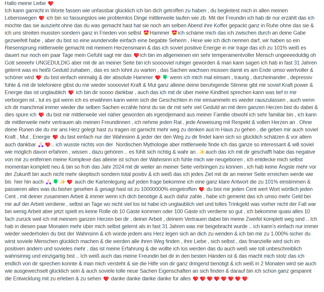Ein weißer Hintergrund mit viel Text und Herzen darauf