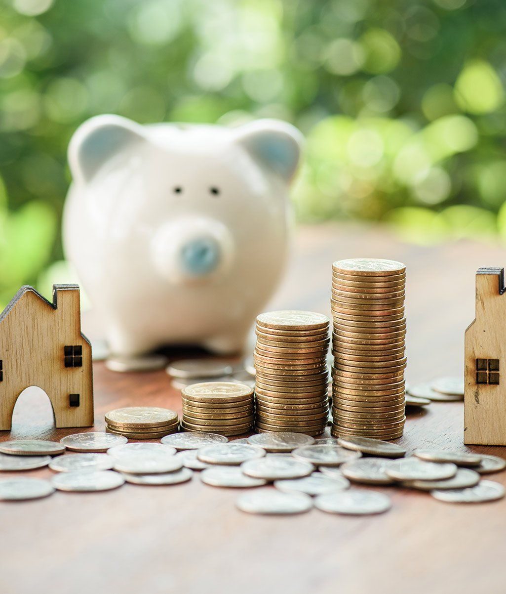 Aides financières, cochon tirelire et pièces