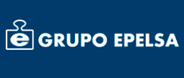 Logotipo de Grupo Epelsa sobre fondo azul oscuro con icono de bolsa de la compra blanca y texto