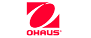 Logotipo de OHAUS en rojo y blanco con un icono de “O” estilizado y el nombre de la marca debajo.