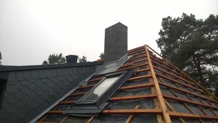Schornsteinkopferneuerung - Dach nicht abgedeckt