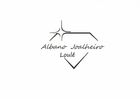 Logotipo para a joalheria "Albano Joalheiro" em Loulé, com um diamante estilizado e uma estrela.