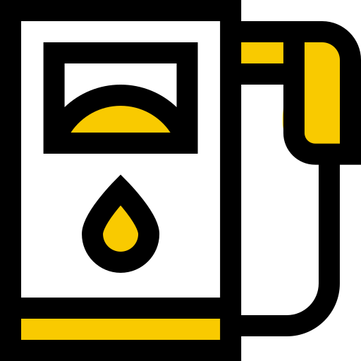 Eine Zapfsäule mit einem Tropfen Öl-Frei-Symbol