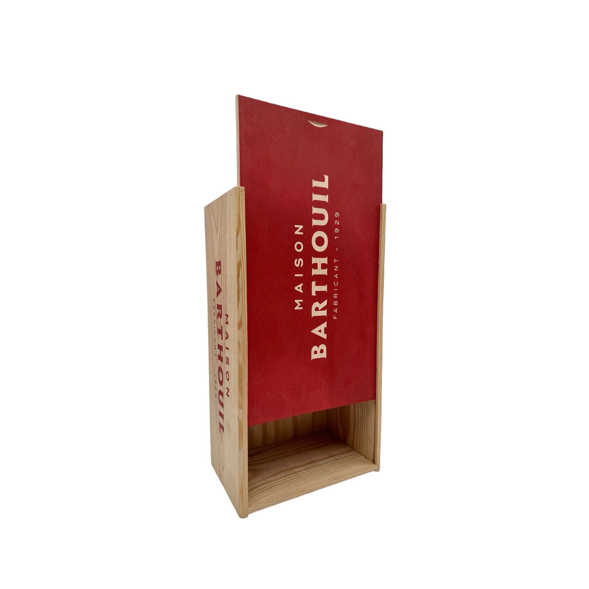 Coffret en pin avec sérigraphie de la Maison Barthouil