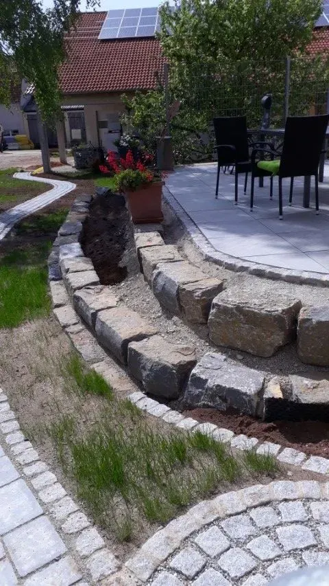 Bau-Eisen GmbH, rund gepflasterter Außenbereich