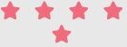Cinco estrellas rojas están alineadas en fila sobre un fondo blanco.