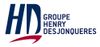 Logo HD Groupe Henry Desjonquères en bleu et rouge sur fond blanc