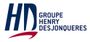 Logo HD Groupe Henry Desjonquères en bleu et rouge sur fond blanc