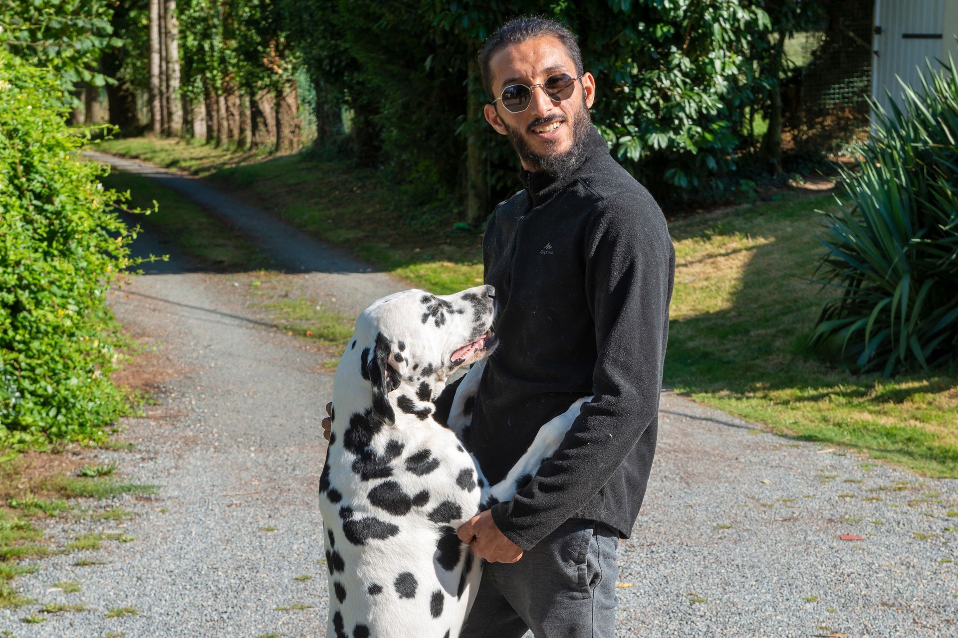 Chien mâle de race dalmatien et gérant du domaine du grand coudray