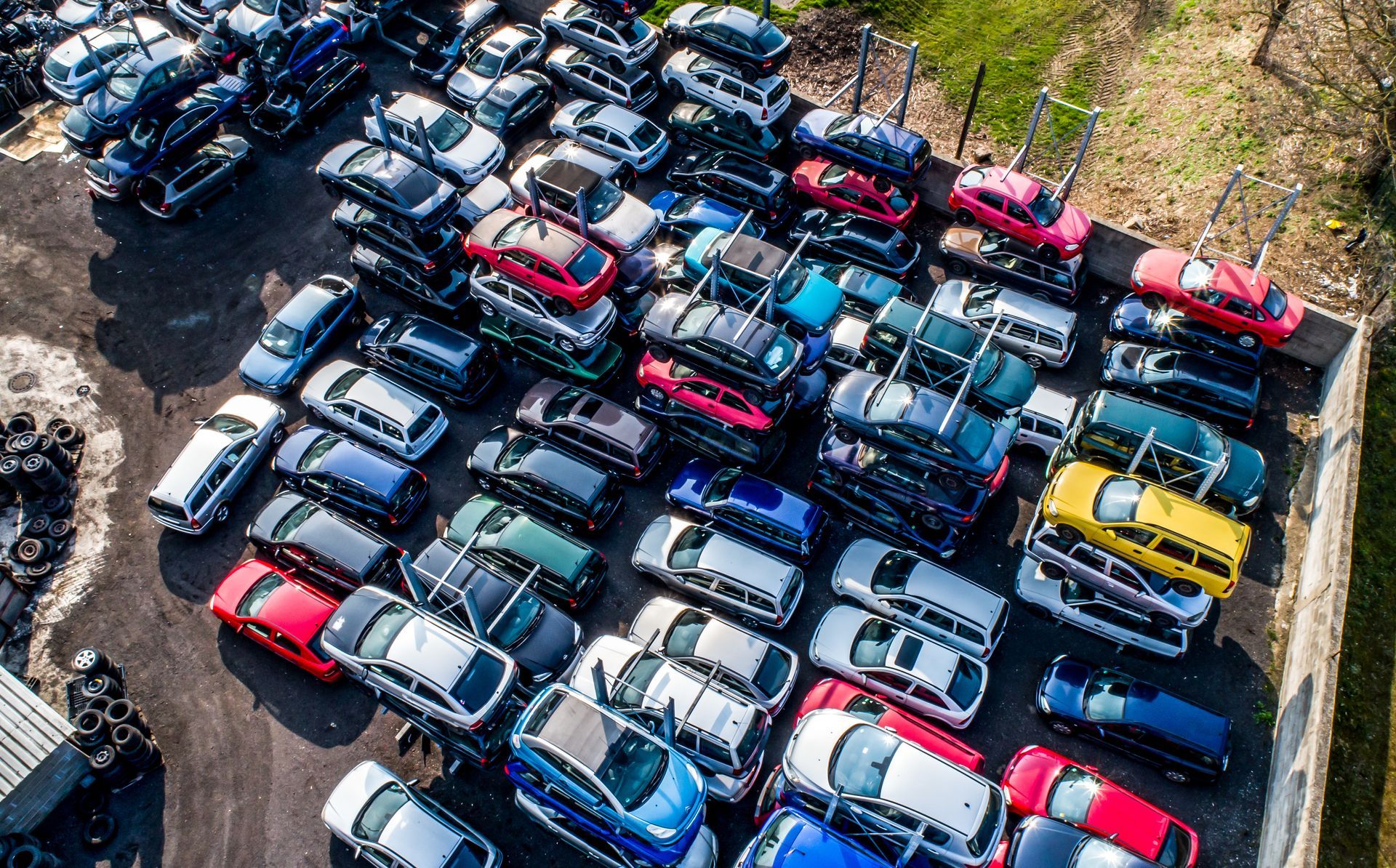 Casse automobile vue du haut