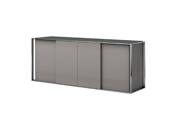 Buffet 4 portes coulissantes gris